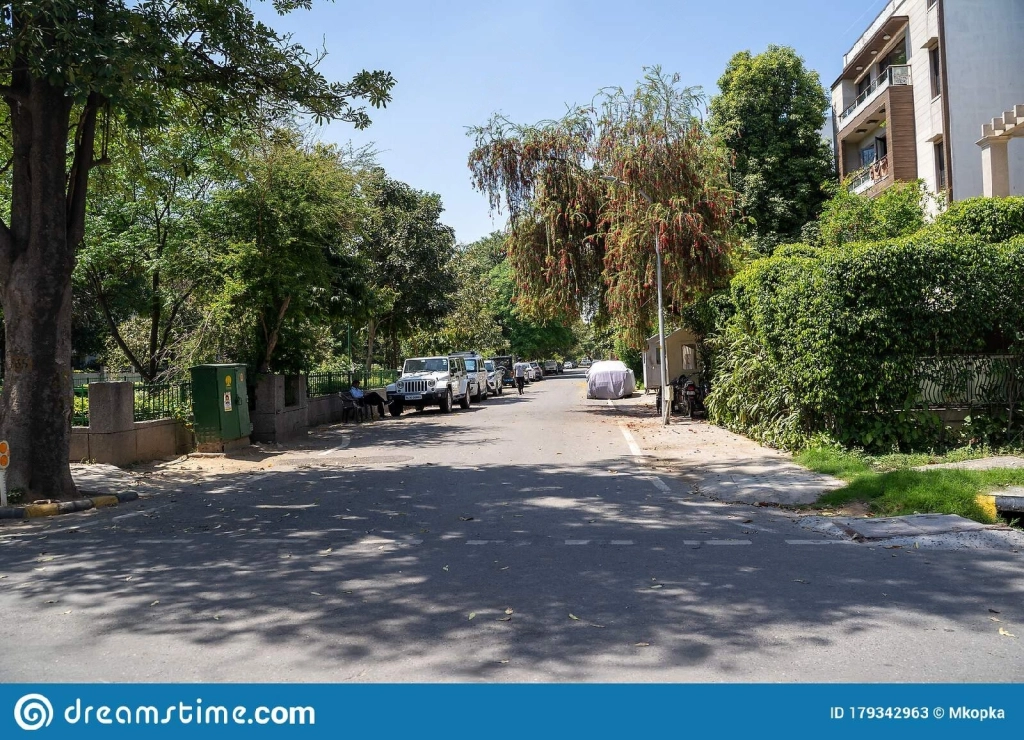 new delhi india march view streets jor bagh neighborhood 179342963 transformed